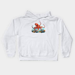 Orange Octopus Kids Hoodie